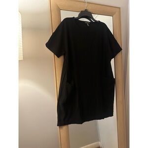 Eileen Fisher Black Cotton Mini Dress Tunic